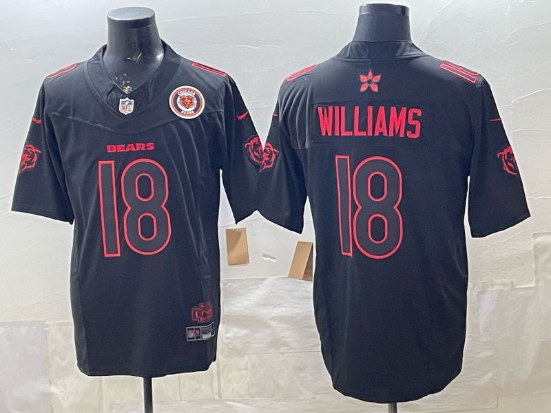 Men 2026 Chicago Bears #18 Williams Black 4th generations Nike Limited NFL Jersey 05